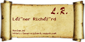 Léner Richárd névjegykártya
